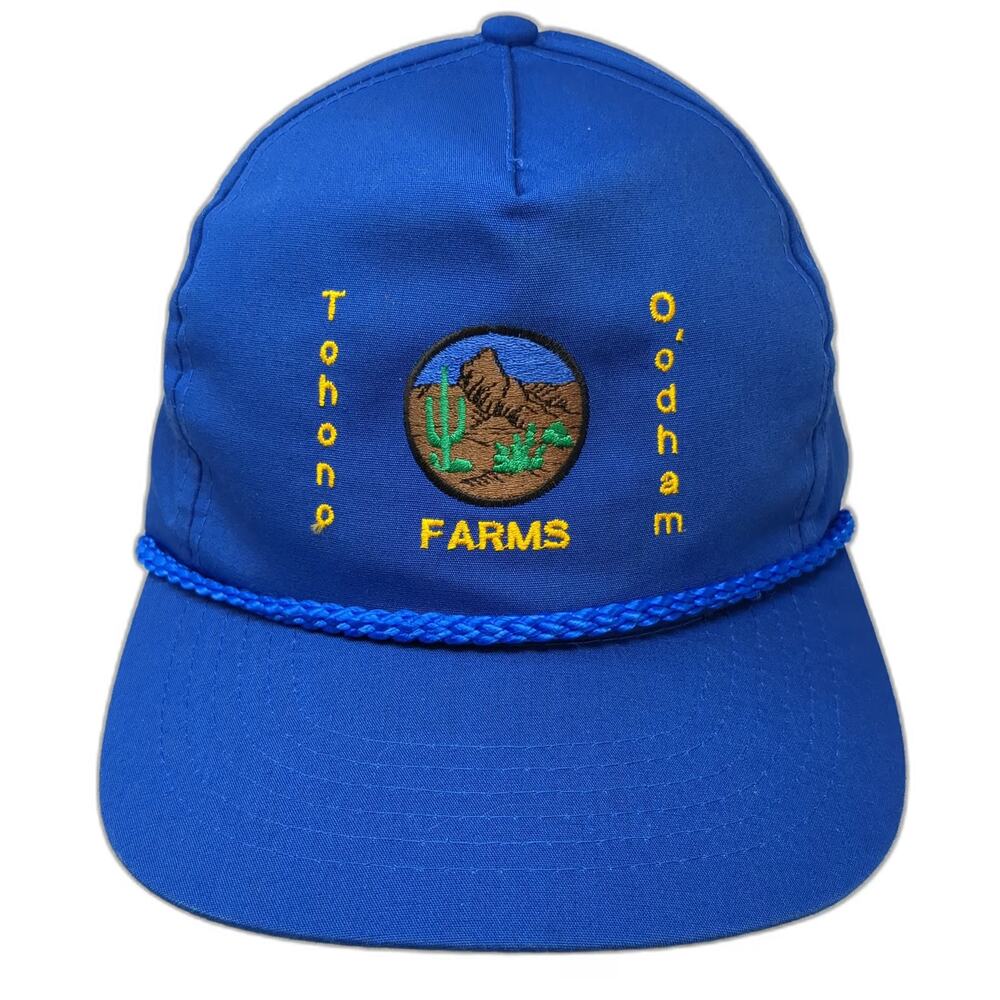 Speedway 5 Panel Blue One Size Tohono O'odham Farms Snapback Hat Rope Brim